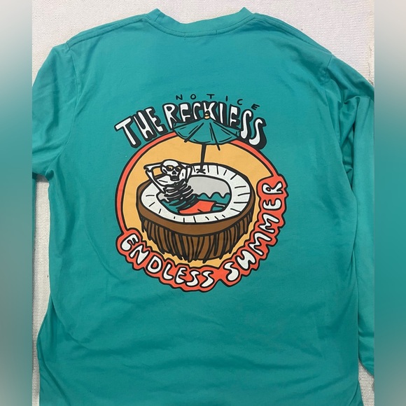 Notice The Reckless Other - Notice Reckless Endless Summer men Long Sleeve Tee - green large crewneck